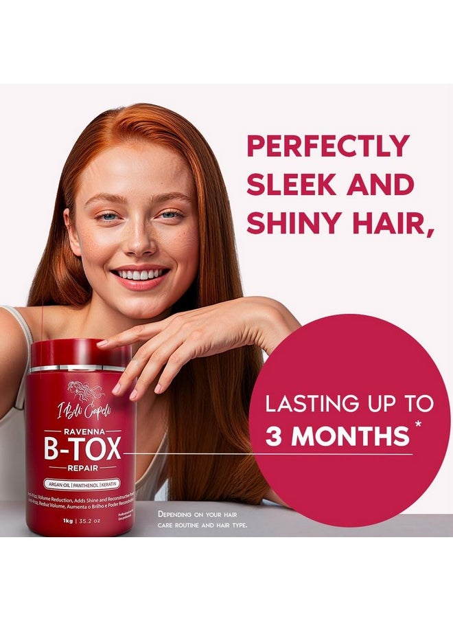 I Belli Capelli Ravenna Hair Treatment Kit- 1kg/35.02 oz B-tox Hair Mask + 300ml/10.1 fl.oz Anti-Residue Shampoo- Repair & Clarifying Shampoo for Longer Effect