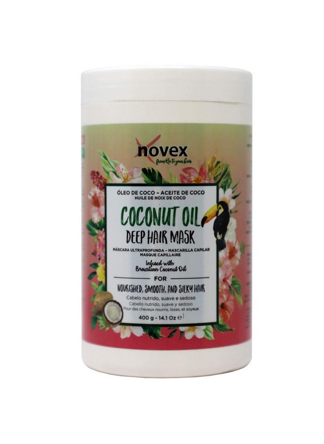 NOVEX Coconut Oil Hair Mask, with Pure 100% Organic Coconut Oil, 14 Oz, Jar