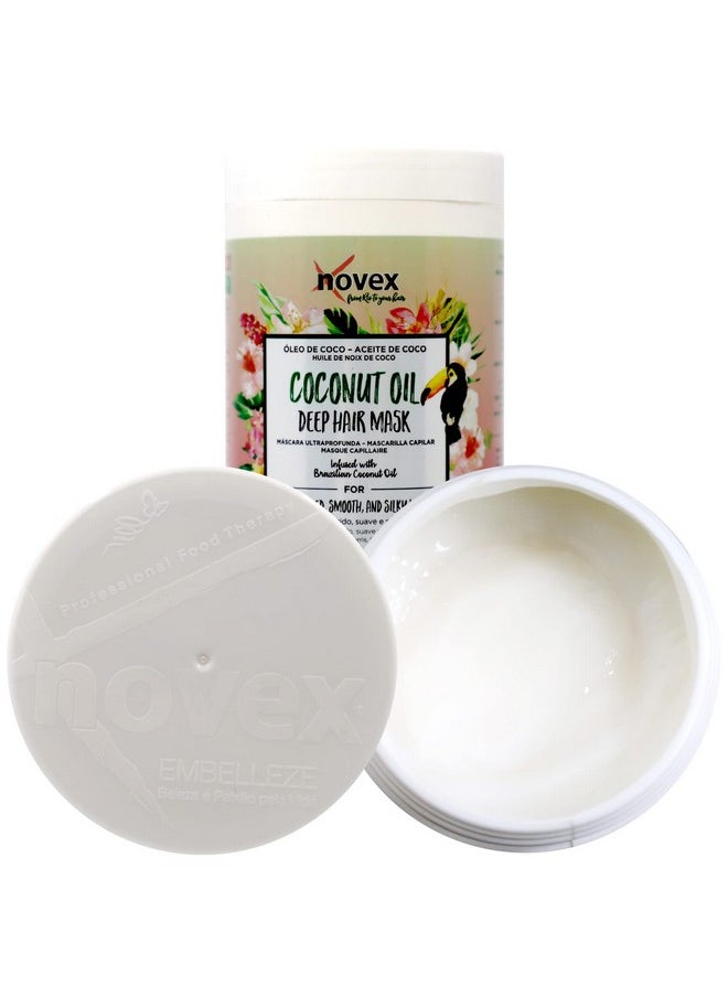 NOVEX Coconut Oil Hair Mask, with Pure 100% Organic Coconut Oil, 14 Oz, Jar