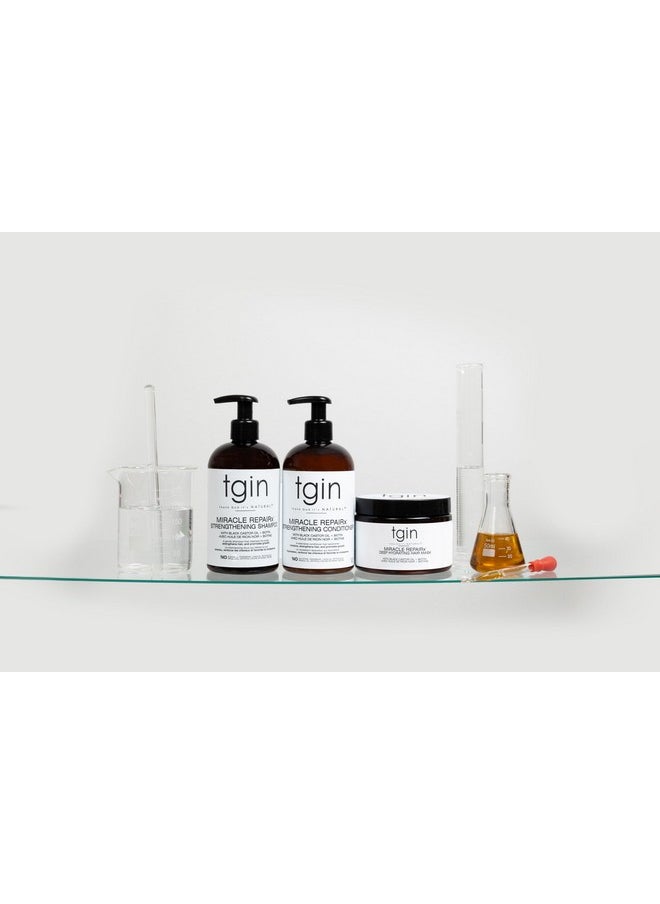 tgin Miracle RepaiRx Deep Hydrating Hair Mask for Curly, Coily and Wavy Hair, with Biotin and Black Castor Oil, Deep Moisture and Repair for Damaged, Color-Treated Hair, 12 oz