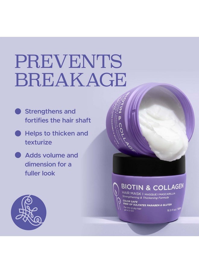 Luseta Biotin Collagen Hair Mask for Dry & Damaged Hair 16.9 Oz, Strengthening & Thickening Treatment for Hair Growth, Deep Conditioning Hair Treatment