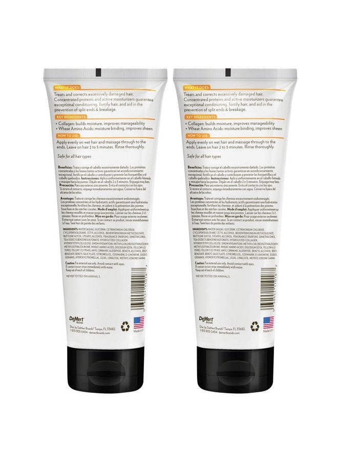 Hi-Pro-Pac Hair Mask - Extremely Damaged Hair Repair - (2-Pack) 8 fl oz - Intense Protein Treatment Hair Masque - Deeply Conditions, Fortifies, and Helps Prevent Split Ends and Hair Breakage
