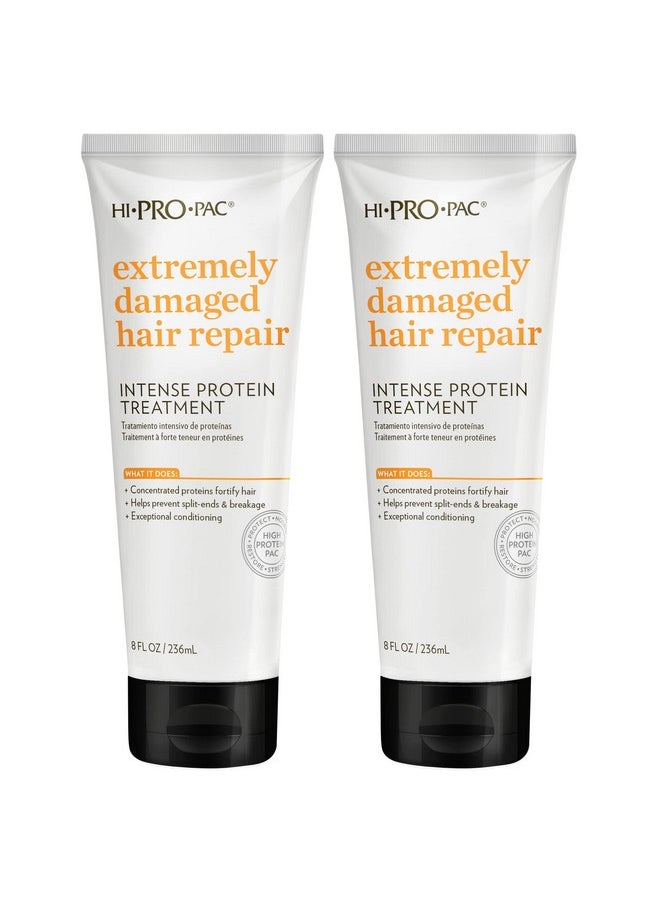 Hi-Pro-Pac Hair Mask - Extremely Damaged Hair Repair - (2-Pack) 8 fl oz - Intense Protein Treatment Hair Masque - Deeply Conditions, Fortifies, and Helps Prevent Split Ends and Hair Breakage