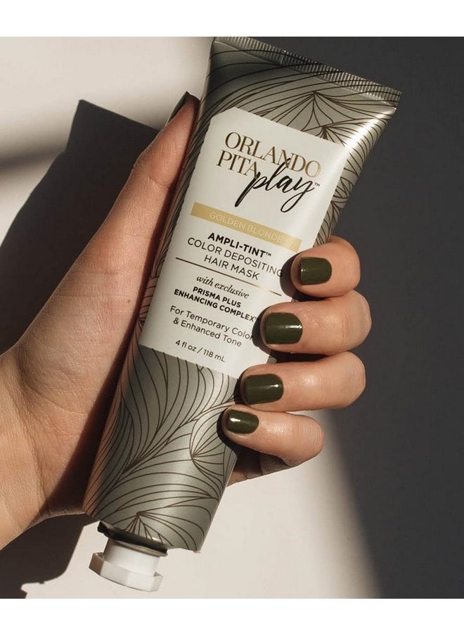 ORLANDO PITA PLAY Ampli-Tint Color Deposit Hair Mask, Temporary Hair Color Treatment that Revives Hair Color, Adds Shine, & Prevents Fading, Golden Blonde, 4 Fl Oz.