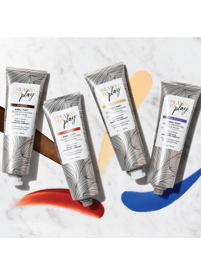 ORLANDO PITA PLAY Ampli-Tint Color Deposit Hair Mask, Temporary Hair Color Treatment that Revives Hair Color, Adds Shine, & Prevents Fading, Golden Blonde, 4 Fl Oz.