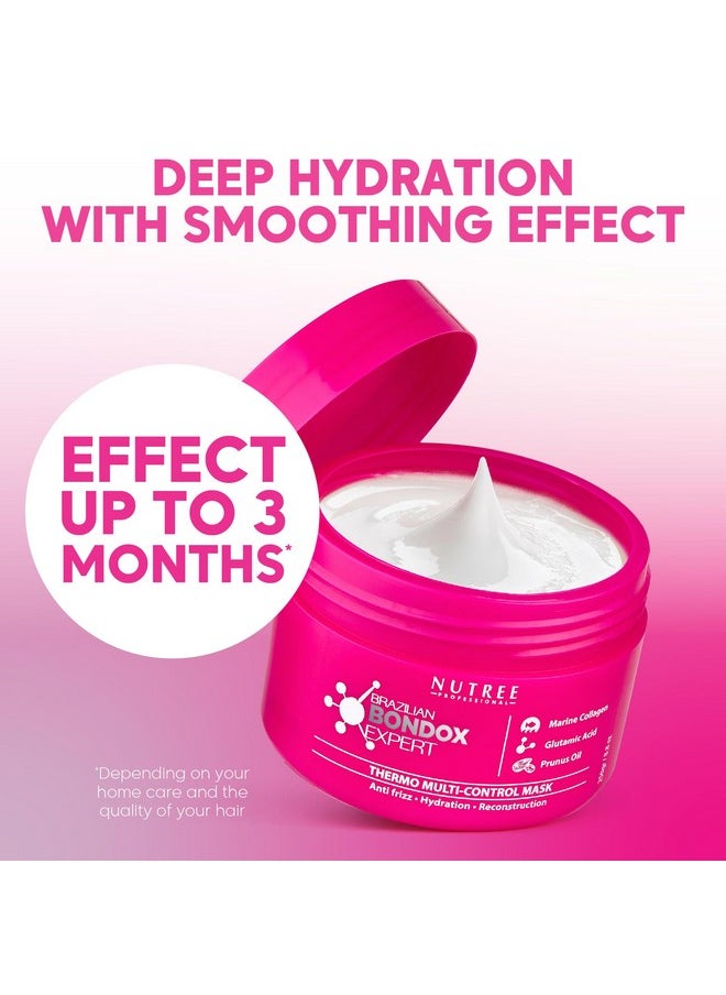 HAIR MASK FOR DAMAGED HAIR BRAZILIAN BONDOX TREATMENT 8.8 oz Thermal Activated Mask for Dry Frizzy Hair | Formaldehyde Free Cruelty Free | Results for up to 1-3 months | Almond Hair Oil