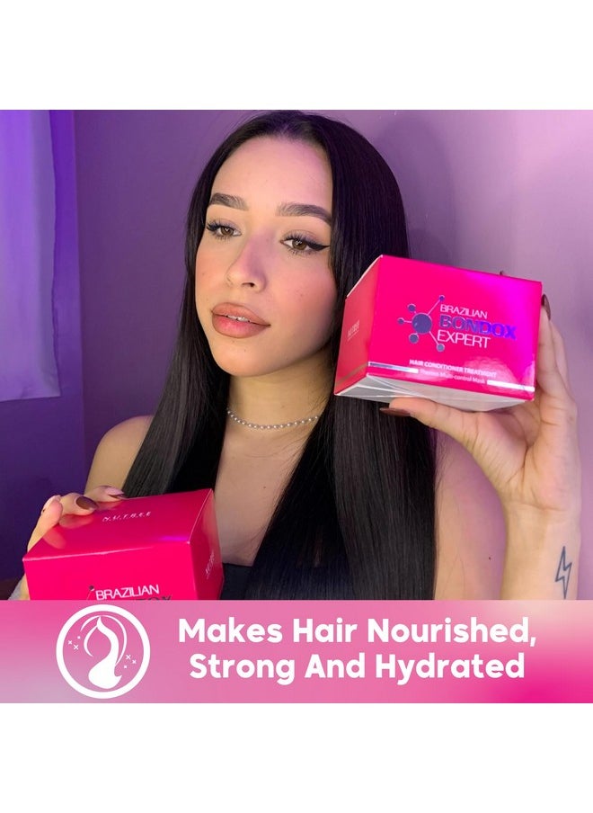 HAIR MASK FOR DAMAGED HAIR BRAZILIAN BONDOX TREATMENT 8.8 oz Thermal Activated Mask for Dry Frizzy Hair | Formaldehyde Free Cruelty Free | Results for up to 1-3 months | Almond Hair Oil