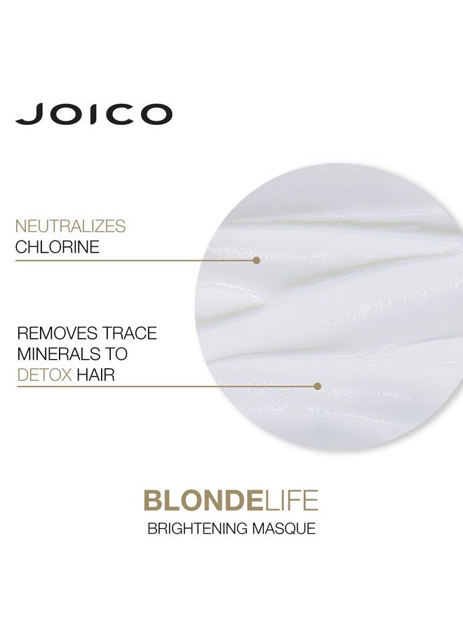 Joico Blonde Life Brightening Masque - Instant Hydration, Neutralize Chlorine & Detoxify Hair, Add Softness & Smoothness, Sulfate Free, With Monoi & Tamanu Oil, 1.7 Fl Oz