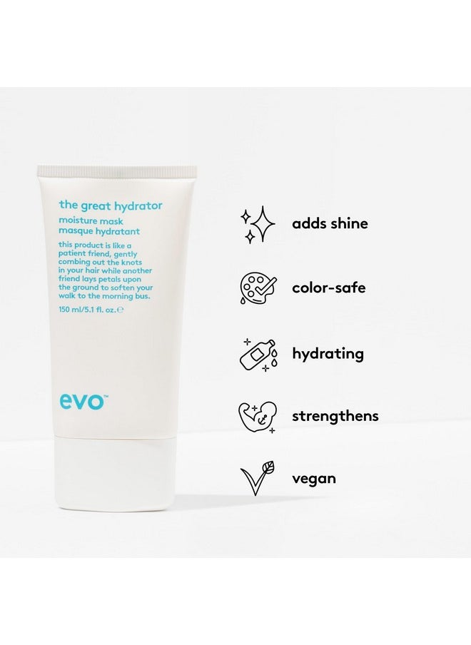 EVO The Great Hydrator Moisture Hair Mask - Moisturise, Add Softness & Shine, Nourishing & Hydrating Treatment for Dry Hair - 150ml / 5.1fl.oz