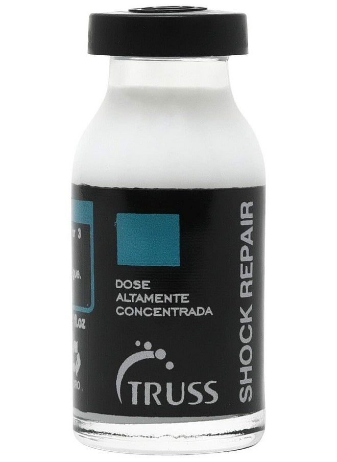 TRUSS Shock Repair - Damaged Hair Treatment Serum for Weekly Reconstruction + Ongoing Hair Repair - With Highly Concentrated Ampoules for Prime Hydration + Strength - (4 Week Supply)