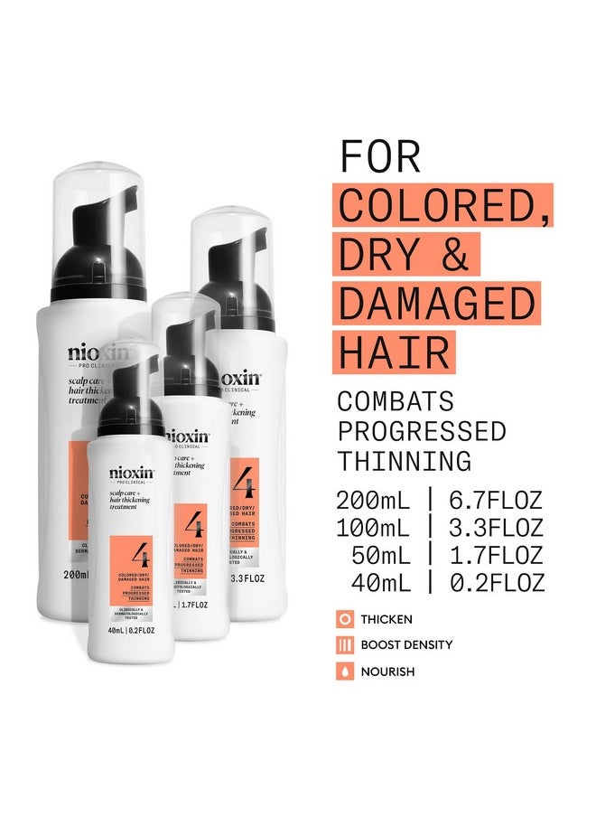 Nioxin System 4 Scalp + Hair Thickening Treatment- Serum for Damaged Hair with Progressed Thinning, 6.8 oz (Packaging May Vary)