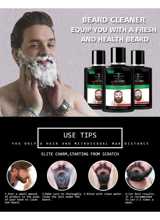 AICHUN BEAUTY Beard Hair Growth Shampoo Regeneration Repair and Activation Pure Natural Nutrients Rich in Vitamins Essence 100ml