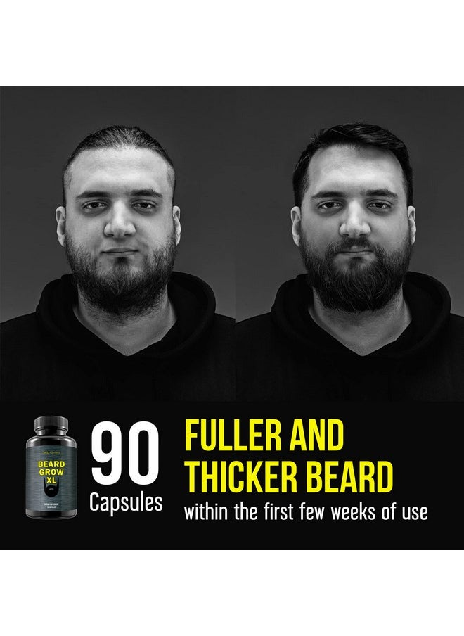 Beard Grow XL - Vegan Hair Growth Supplement for a Faster, Thicker, Fuller Beard - Enhances Your Grooming Kit