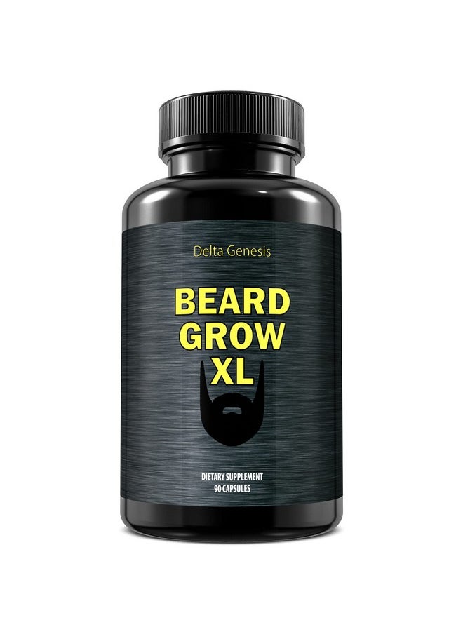 Beard Grow XL - Vegan Hair Growth Supplement for a Faster, Thicker, Fuller Beard - Enhances Your Grooming Kit