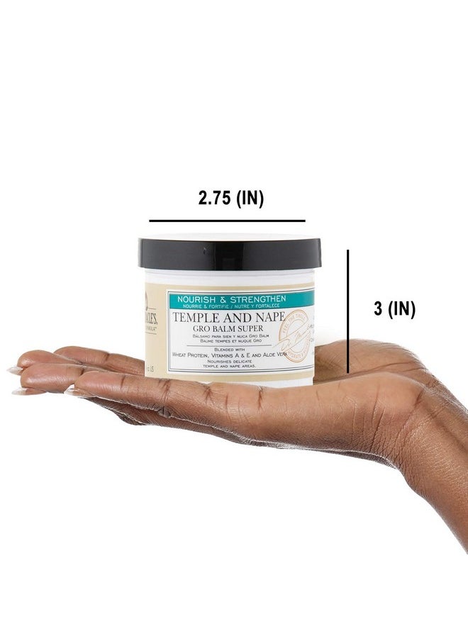 Dr. Miracle's Temple and Nape Gro Balm - For Healthy Hair Growth, Contains Wheat Protein, Aloe, Vitamin A, Vitamin D, Strengthens, Promotes Growth, 4 oz
