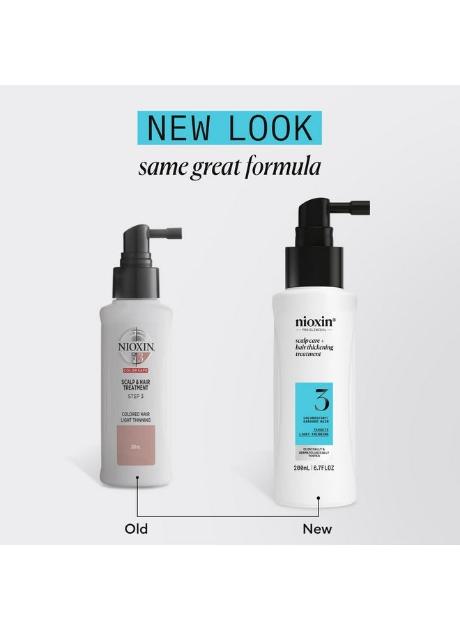Nioxin System 3 Scalp + Hair Thickening Treatment- Serum for Damaged Hair with Light Thinning, 6.8 oz (Packaging May Vary)