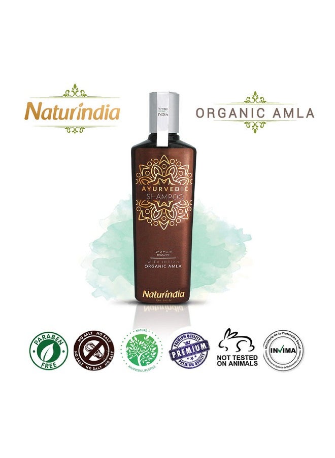 Naturindia Ayurvedic Organic Shampoo for Hair Growth Amla Indian Vitalize Formula for Shiny and Strong Hair with Vitamin C and B-Complex natural herbs from India For Women