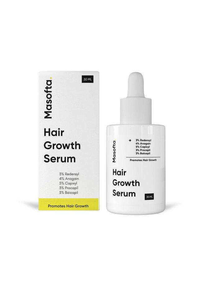 Masofta Hair Growth Serum with 3% Redensyl, 5% Capixyl, 4% Anagain, 3% Procapil & 3% Baicapil, Rosemary & Biotin For Hair fall Control & Promoting Hair Growth, For Both Men & Women, 30ML