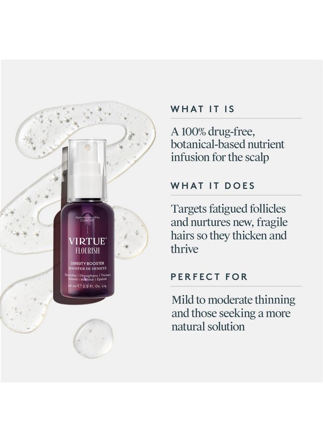 Virtue Flourish Hair Thinning Density Booster Spray Treatment, Hair Growth Product Thickens Hair, Sulfate Free, Color Safe