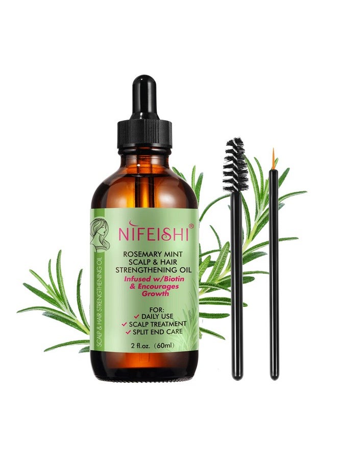 ALIVER 100% Organic Rosemary Oil Serum for Hair Growth, Strengthens Hair, Nourishes Scalp, Skin Care, 2.02 Fl Oz