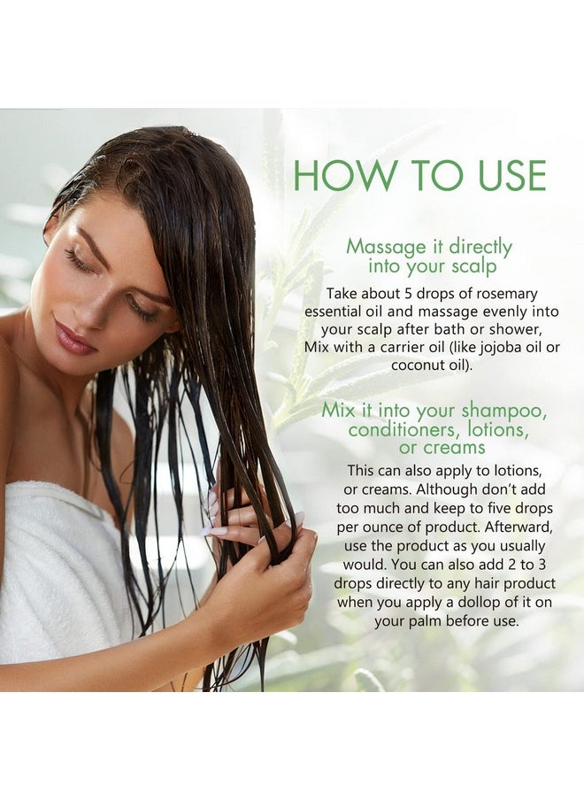 ALIVER 100% Organic Rosemary Oil Serum for Hair Growth, Strengthens Hair, Nourishes Scalp, Skin Care, 2.02 Fl Oz