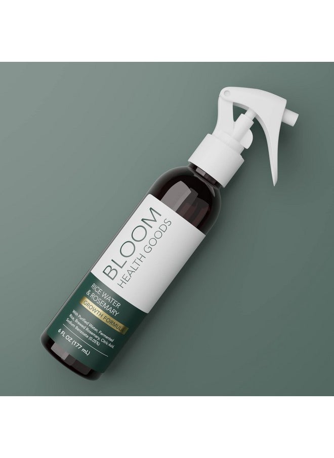 Bloom Health Goods Rosemary & Fermented Rice Water Tonic Growth Spray for Hair Health - Whole Plant Ingredients - 6 Fluid Ounces