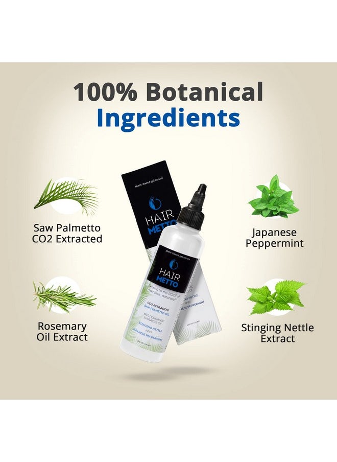 HAIRMETTO Serum for Hair Loss and Regrowth with Saw Palmetto, Stinging Nettle, Rosemary Oils, Peppermint Scent, Unisex,4oz