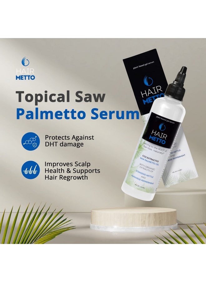 HAIRMETTO Serum for Hair Loss and Regrowth with Saw Palmetto, Stinging Nettle, Rosemary Oils, Peppermint Scent, Unisex,4oz