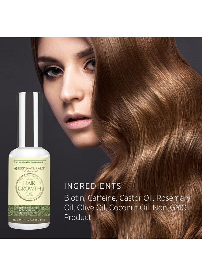 Essynaturals Hair Growth Oil with Biotin - Caffeine and Castor Oil for Fuller, Thicker, Longer Hair
