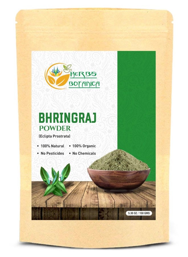 Herbs Botanica Bhringraj Powder Organic Eclipta Alba False Daisy Karisalankanni Bhringrajasava Powder Nourish Your Hair Naturally for Radiant Locks 5.3 oz / 150 gms