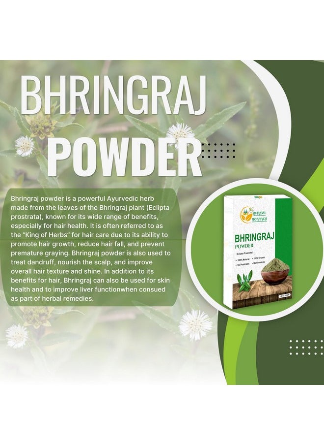 Herbs Botanica Bhringraj Powder Organic Eclipta Alba False Daisy Karisalankanni Bhringrajasava Powder Nourish Your Hair Naturally for Radiant Locks 5.3 oz / 150 gms