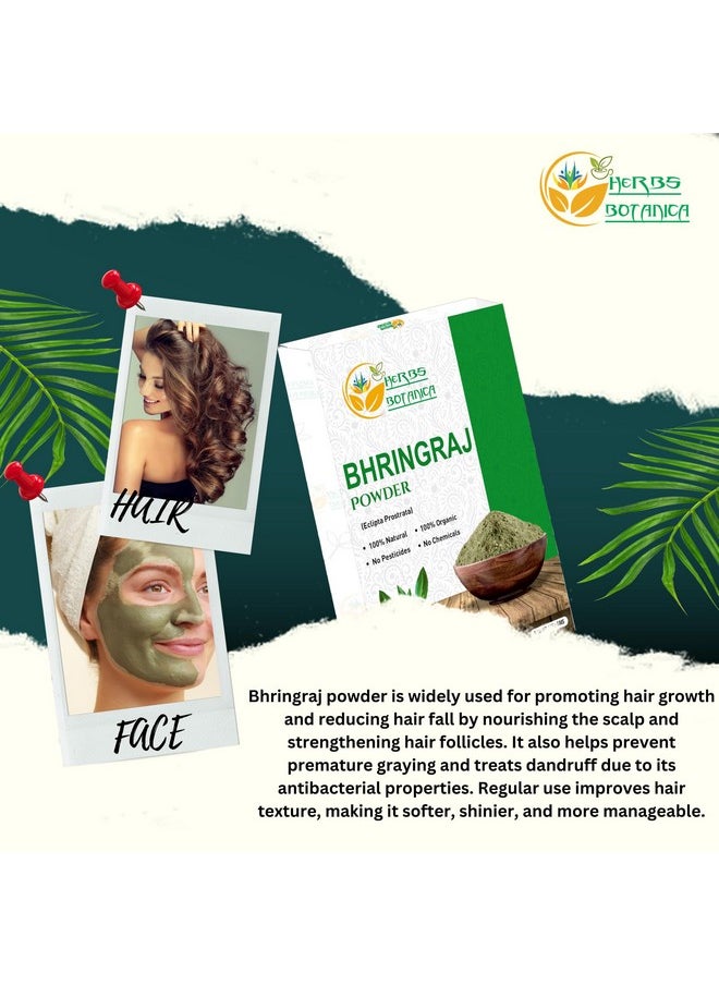 Herbs Botanica Bhringraj Powder Organic Eclipta Alba False Daisy Karisalankanni Bhringrajasava Powder Nourish Your Hair Naturally for Radiant Locks 5.3 oz / 150 gms
