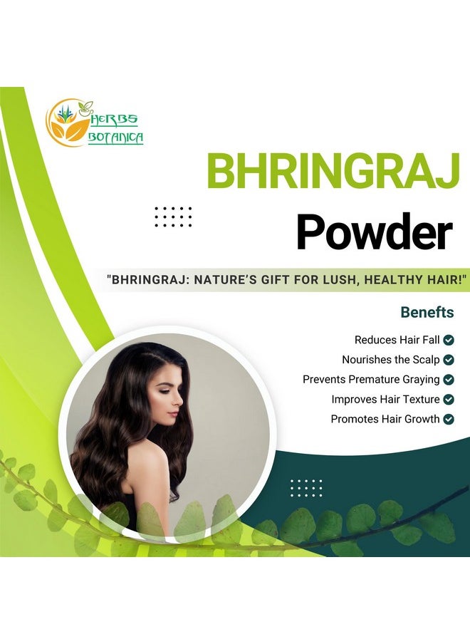 Herbs Botanica Bhringraj Powder Organic Eclipta Alba False Daisy Karisalankanni Bhringrajasava Powder Nourish Your Hair Naturally for Radiant Locks 5.3 oz / 150 gms