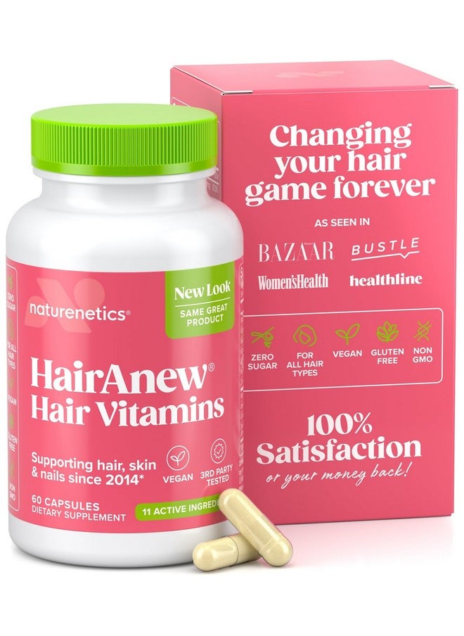 Naturenetics HairAnew Hair Growth Vitamins for Women & Men - Hair Vitamins For Faster Hair Growth & Thickness - Part of Proceeds go to Hair Loss Charity - Vegan Hair Supplement For Hair Skin Nails (1)