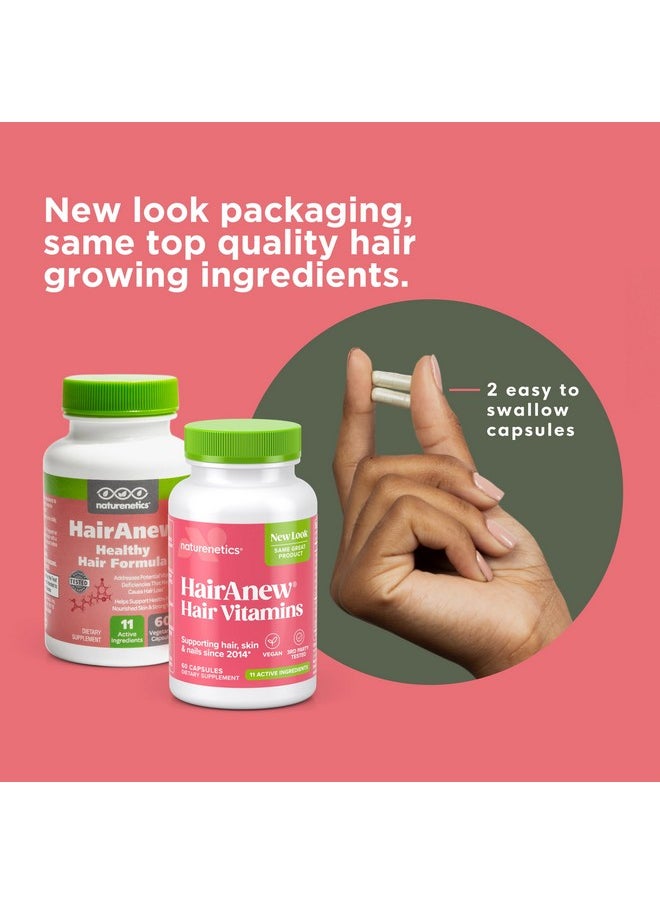 Naturenetics HairAnew Hair Growth Vitamins for Women & Men - Hair Vitamins For Faster Hair Growth & Thickness - Part of Proceeds go to Hair Loss Charity - Vegan Hair Supplement For Hair Skin Nails (1)