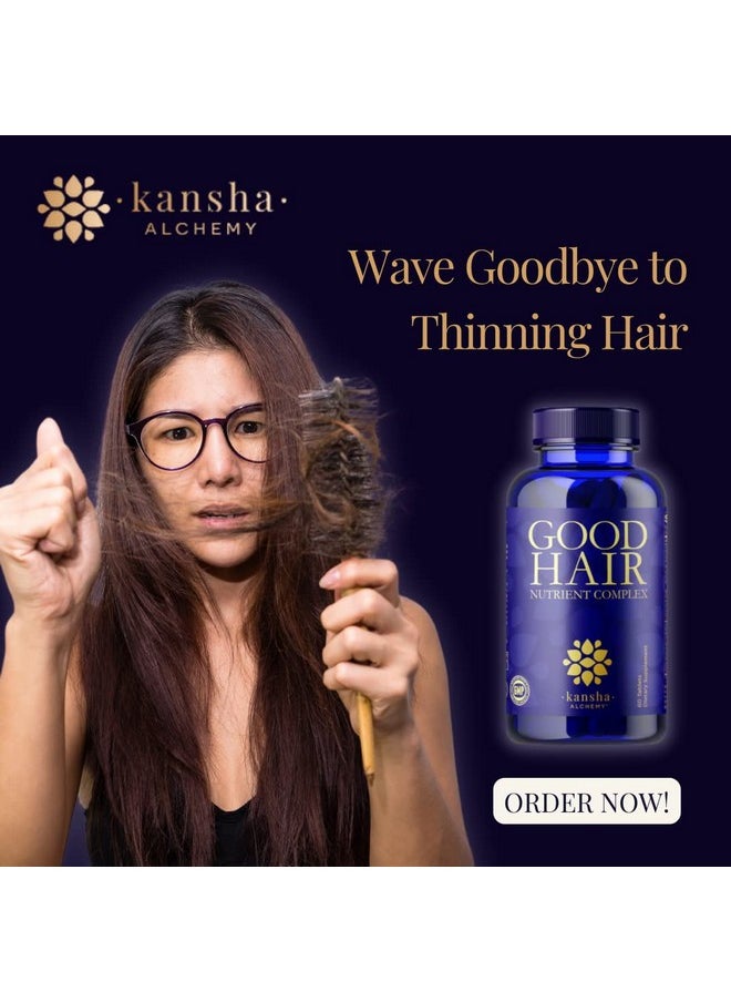 Kansha Alchemy Good Hair Growth Vitamins with Biotin for Longer, Thicker Hair - Ideal for All Hair Types - Plus DHT Blocker & Saw Palmetto, 60 Tabs