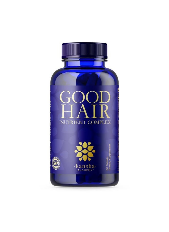 Kansha Alchemy Good Hair Growth Vitamins with Biotin for Longer, Thicker Hair - Ideal for All Hair Types - Plus DHT Blocker & Saw Palmetto, 60 Tabs