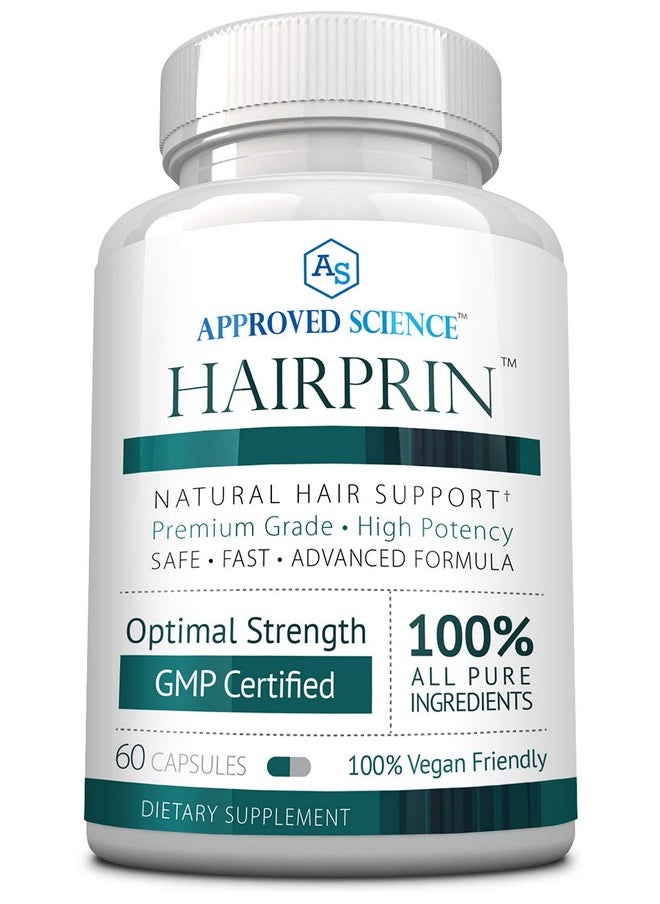 Approved Science Hairprin - Promote Hair Regrowth and Help Boost Scalp Circulation. 60 Vegan Friendly Capsules. 1 Bottle Supply