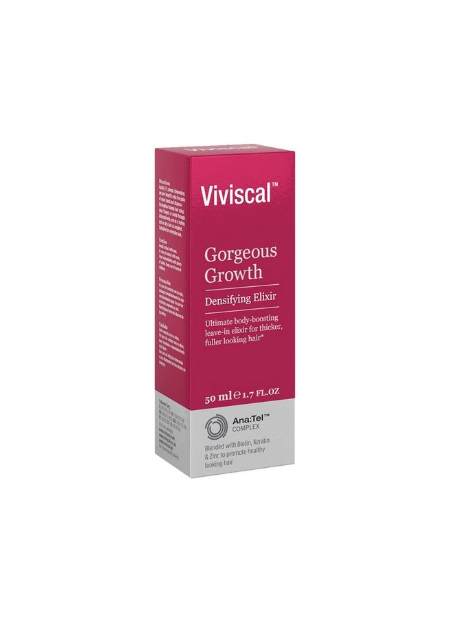 Viviscal Gorgeous Growth Densifying Leave-in Elixir for Thicker, Fuller Hair | Ana:Tel Proprietary Complex with Keratin, Biotin, Zinc | 1.7 Ounce