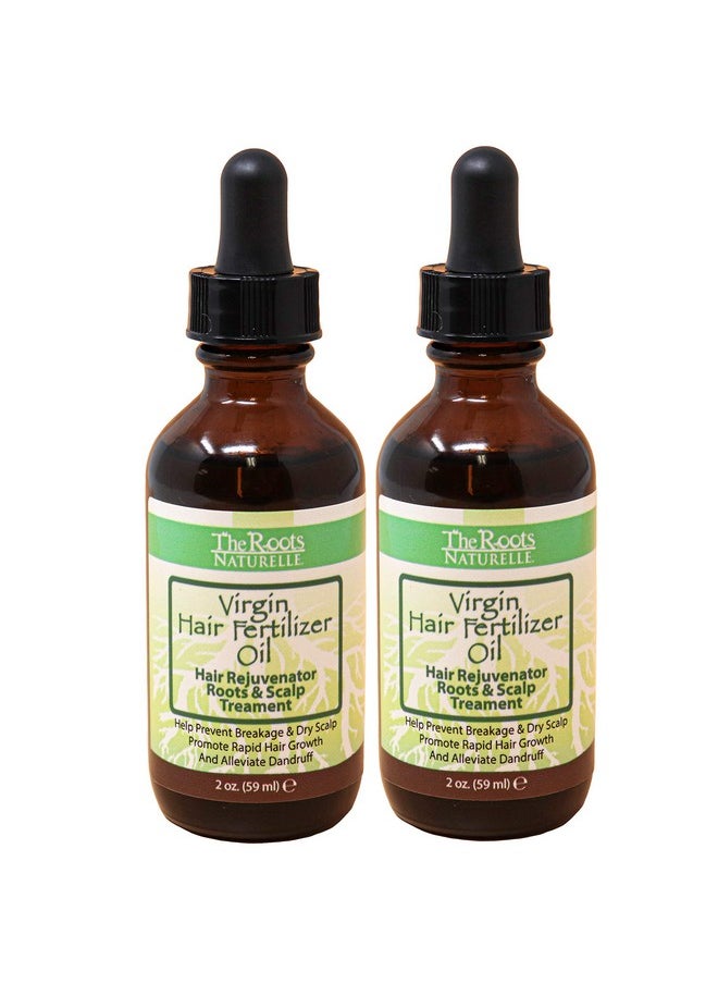 Virgin Hair Fertilizer Oil (2 Pack) - Roots and Scalp Treatment for Thinning or Breaking Hair | Enriched with Jamaican Black Castor Oil