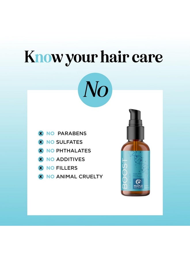 Biotin Hair Growth Serum - Rosemary Hair Thickening Serum with Peppermint Caffeine and Black Castor Oil for Hair Growth - Volumizing Hair Serum for Hair Growth for Men & Women - Vegan & Cruelty Free