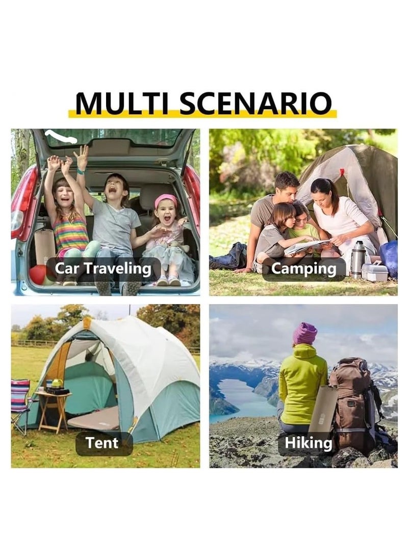 Self-Inflating Camping Sleeping Mat with Pillow, Ultra-Light Foam Mattress, Beige
