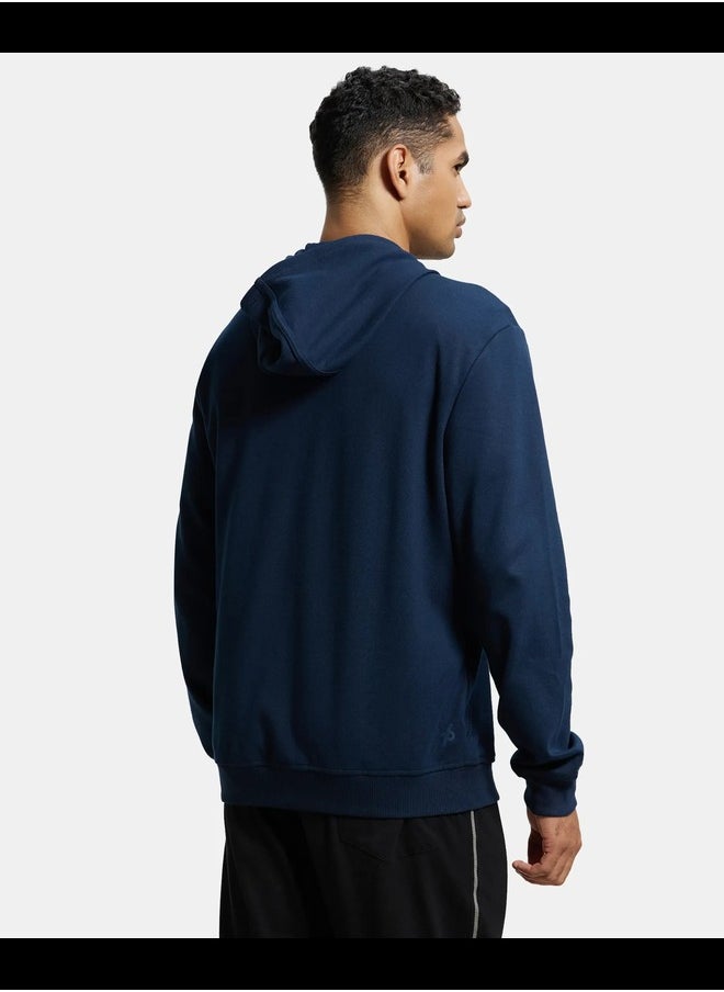 Jockey AM61 Men's Super Combed Cotton Rich Pique Fabric Ribbed Cuff Hoodie Jacket