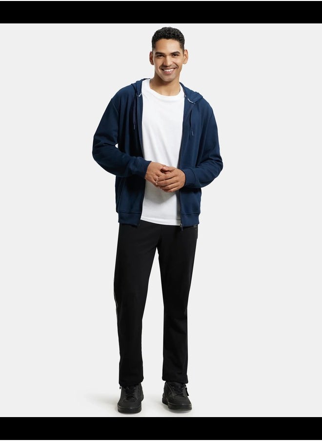 Jockey AM61 Men's Super Combed Cotton Rich Pique Fabric Ribbed Cuff Hoodie Jacket