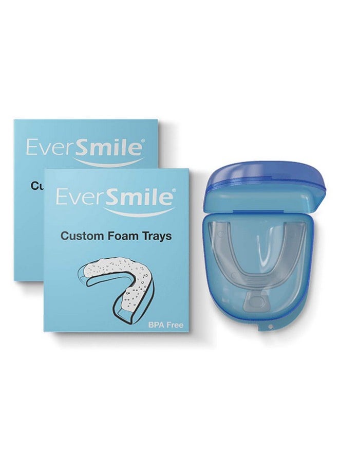 EverSmile Custom Foam Trays - Use with AlignerFresh Original Clean & OrthoFoam for an All-Around Deep Clean of Orthodontic Appliances and Teeth Whitener. Case Included. (2pk)