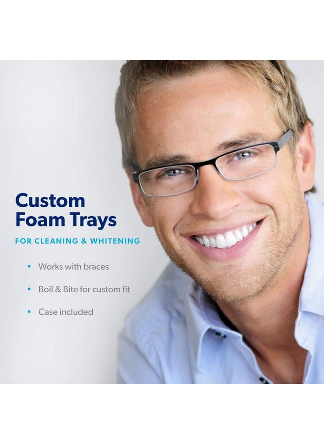 EverSmile Custom Foam Trays - Use with AlignerFresh Original Clean & OrthoFoam for an All-Around Deep Clean of Orthodontic Appliances and Teeth Whitener. Case Included. (2pk)