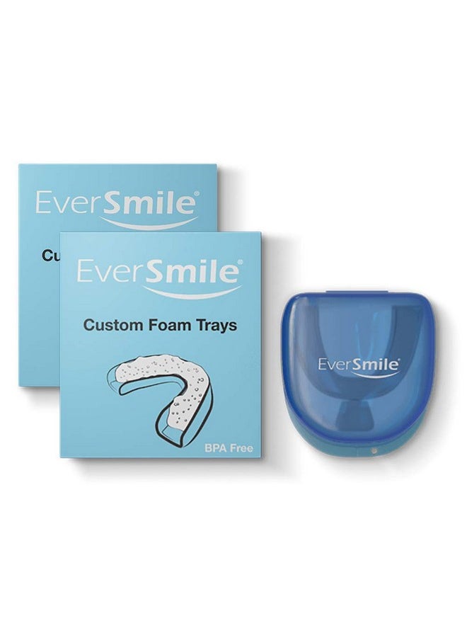 EverSmile Custom Foam Trays - Use with AlignerFresh Original Clean & OrthoFoam for an All-Around Deep Clean of Orthodontic Appliances and Teeth Whitener. Case Included. (2pk)