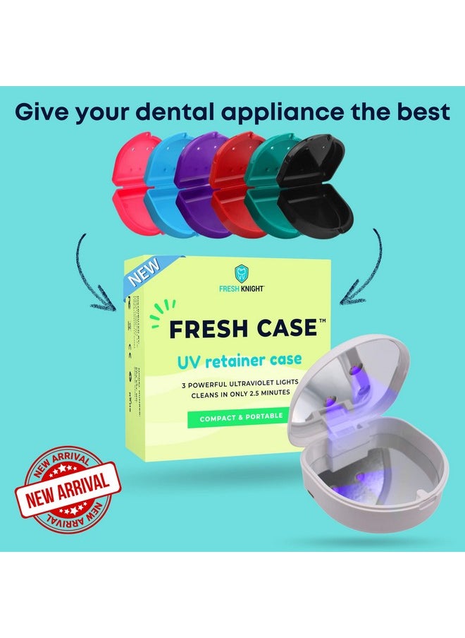 FRESH KNIGHT Retainer Case (2 Pack). Retainer Case with Vent Holes. Perfect Denture case, Mouth Guard Case, Aligner Case, Mouth Guard Case, Retainer Cases (Sky Blue)