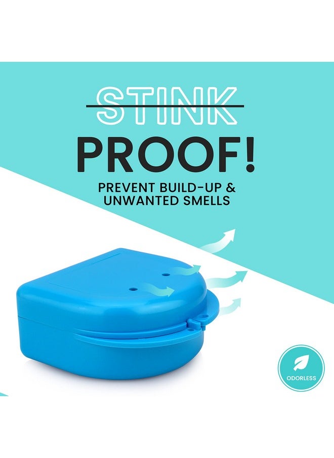 FRESH KNIGHT Retainer Case (2 Pack). Retainer Case with Vent Holes. Perfect Denture case, Mouth Guard Case, Aligner Case, Mouth Guard Case, Retainer Cases (Sky Blue)