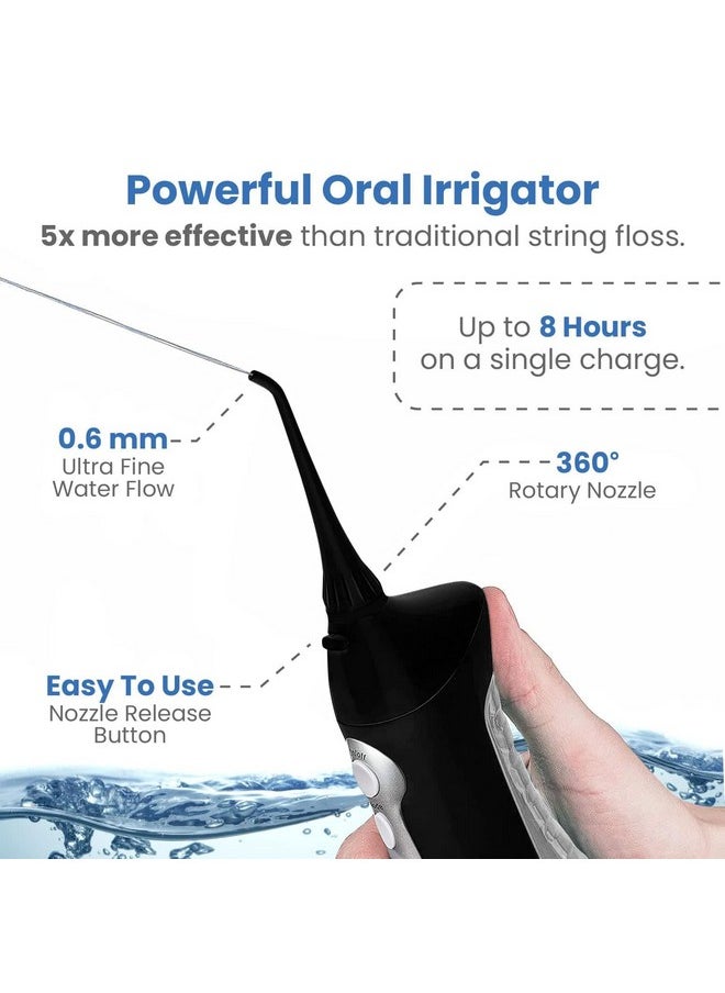 AquaSonic Home Dental Center Rechargeable Power Toothbrush & Smart Water Flosser - Complete Family Oral Care System - 10 Attachments and Tips Included - Various Modes & Timers (Black)